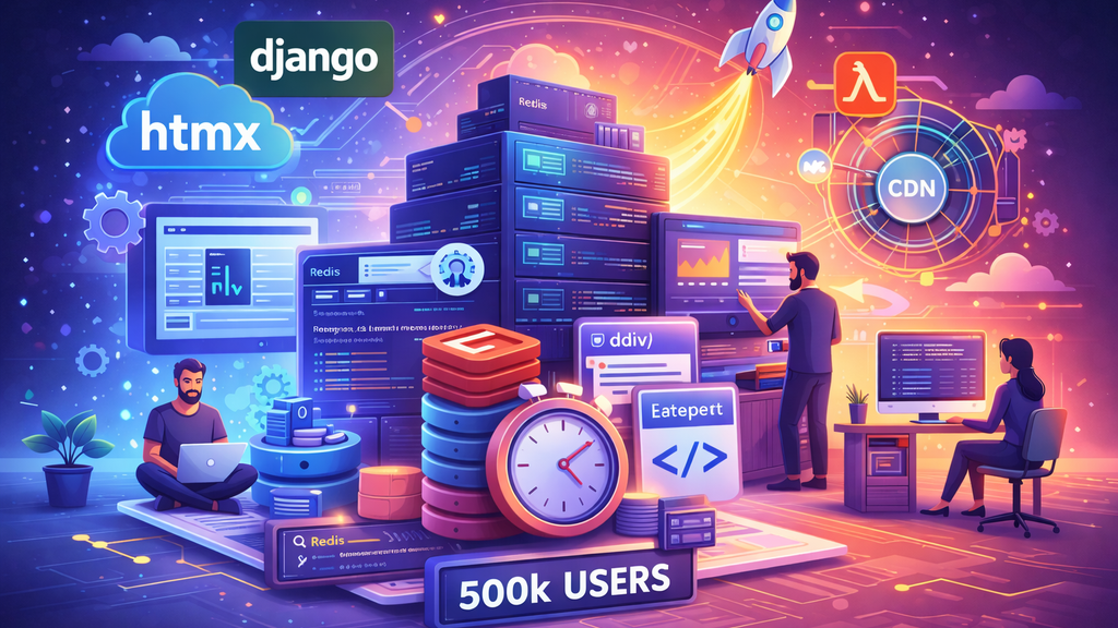Escalando Aplicações HTMX para 500 Mil Usuários com Django: Cache, CDN e Edge Computing na Prática